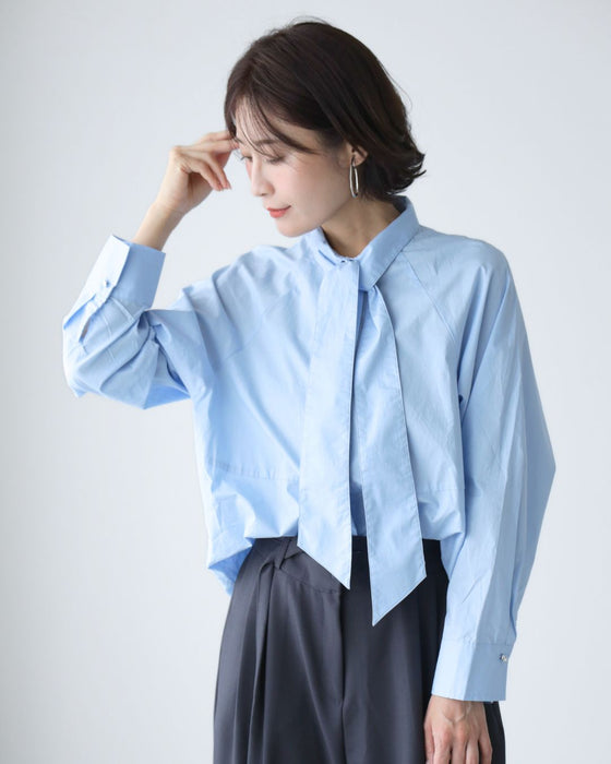 シャツ苦手さんへ 女っぽ好印象 ボウタイシャツ