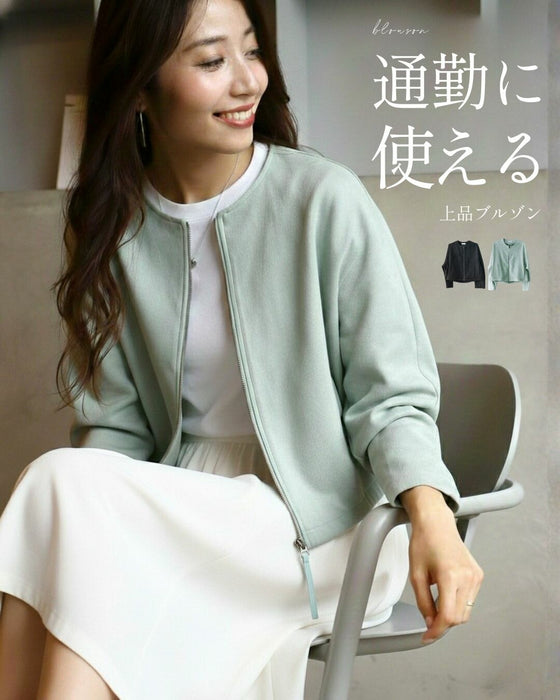 キレイ見え格上げ ブルゾンスエード仕立て