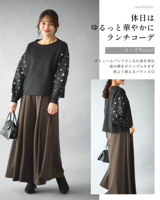 スパンコール袖 スエットなのに映える