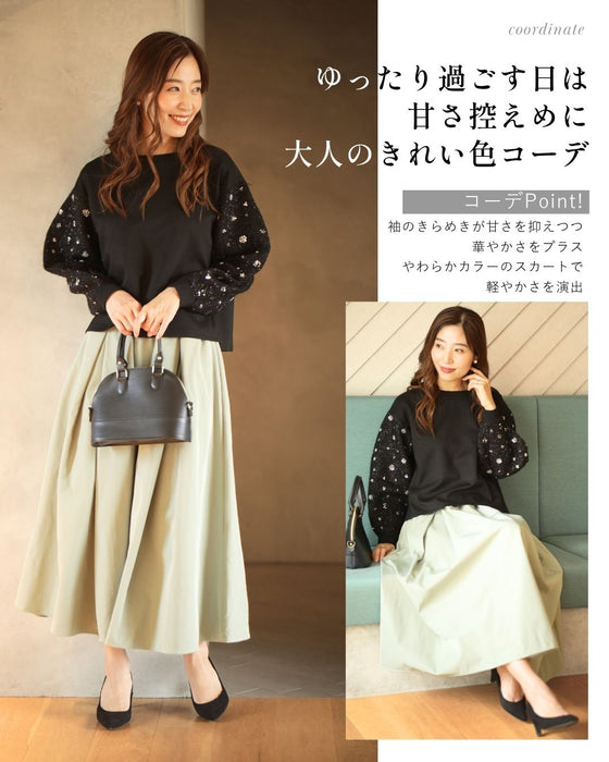 スパンコール袖 スエットなのに映える