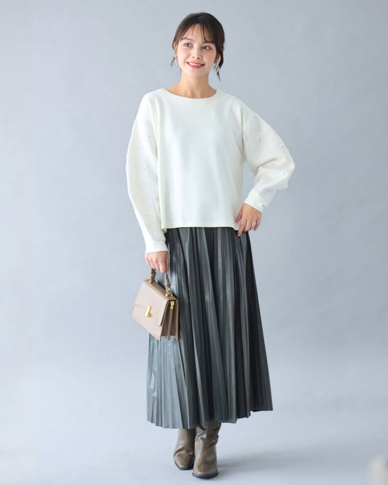 スパンコール袖 スエットなのに映える