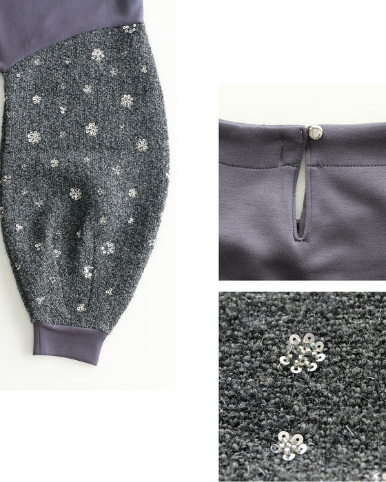 スパンコール袖 スエットなのに映える