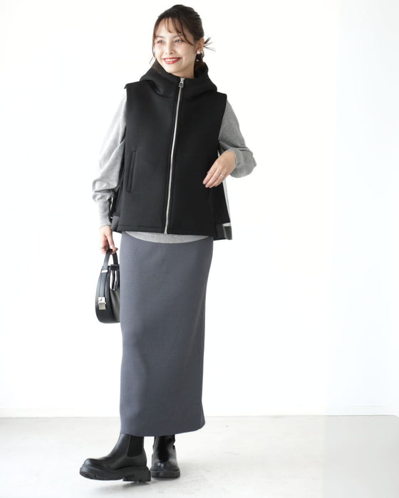 一足しお洒落 甘め × 大人バックチュールベスト