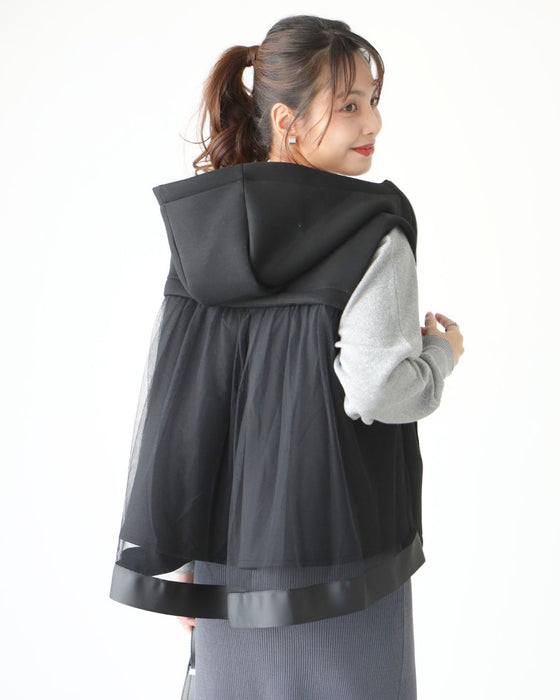 一足しお洒落 甘め × 大人バックチュールベスト