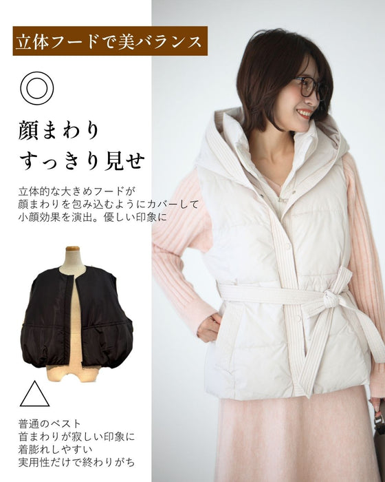 立体フードベスト 小顔に見せる