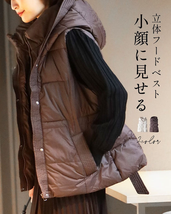 立体フードベスト 小顔に見せる