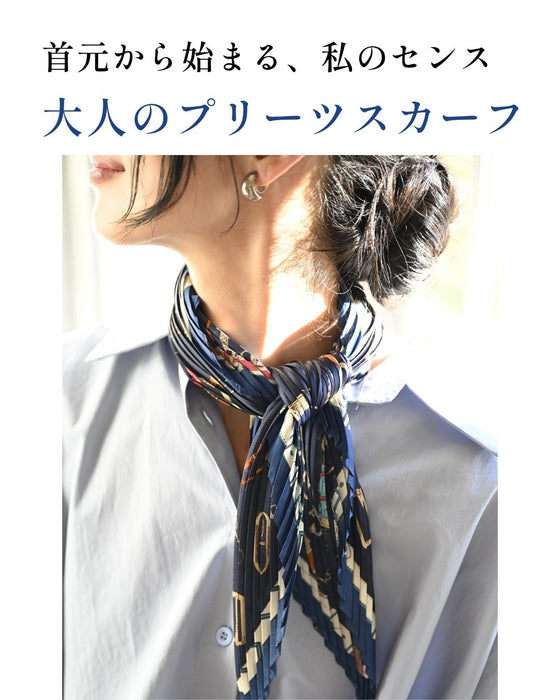 差し柄で 華やかに プリーツスカーフ