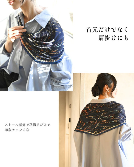 差し柄で 華やかに プリーツスカーフ