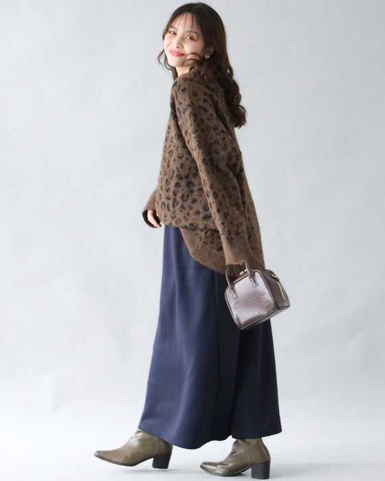 アラフォーのしっくり レオパードゆるニット