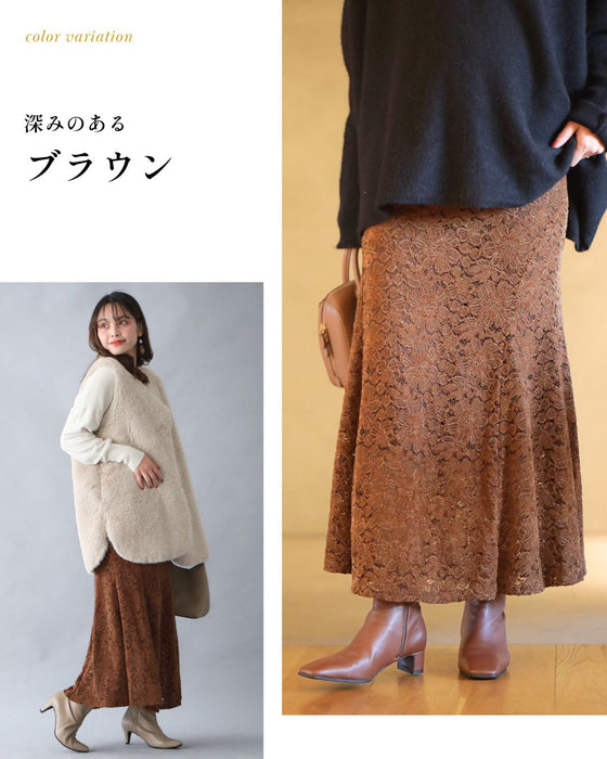 コーデを格上げするベロアレース