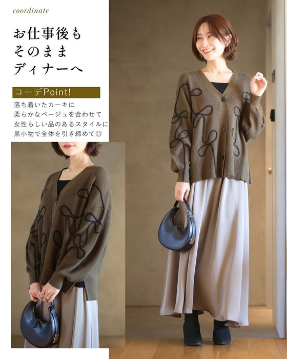 手抜き回避！お出かけ着映え立体リボンカーデ