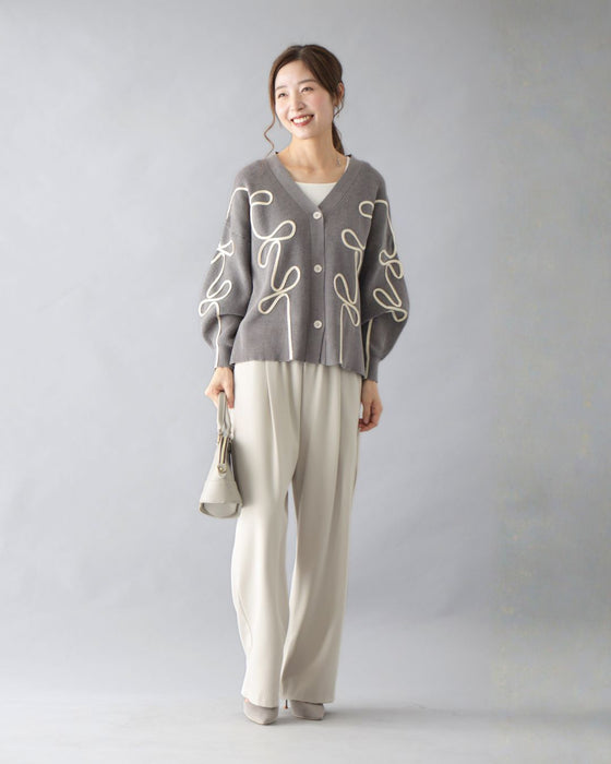 手抜き回避！お出かけ着映え立体リボンカーデ