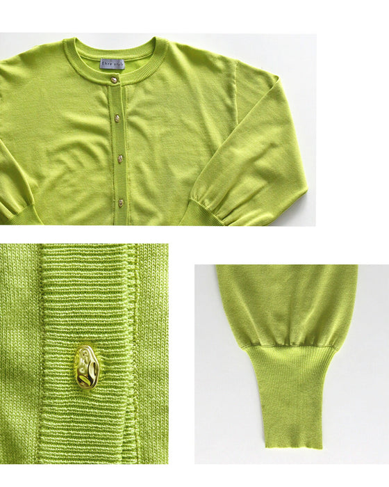 顔映り アップ 落ち感袖カーデ