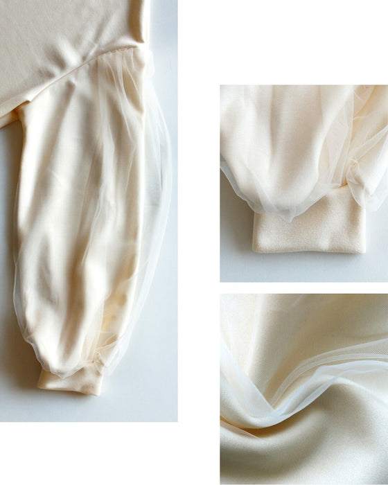 ひと癖が好き！チュール袖トップス