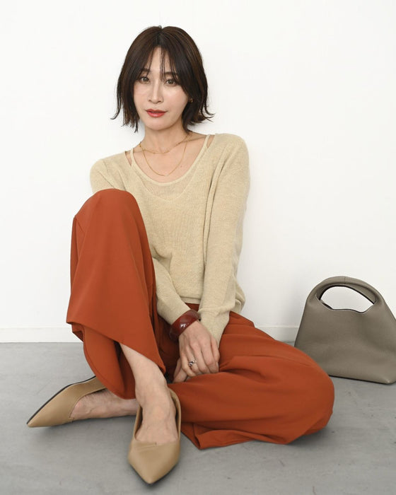 重ね着風 自然に 美しく 大人キャミニット