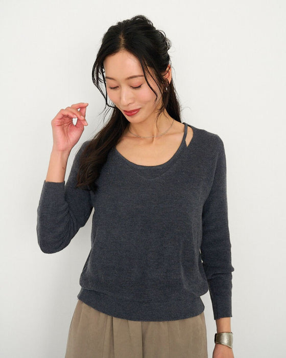 重ね着風 自然に 美しく 大人キャミニット