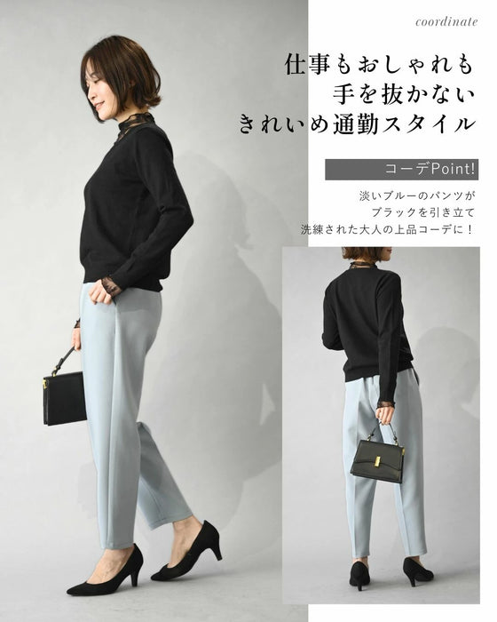 時短で素敵に 1枚で完成 レース付ニット