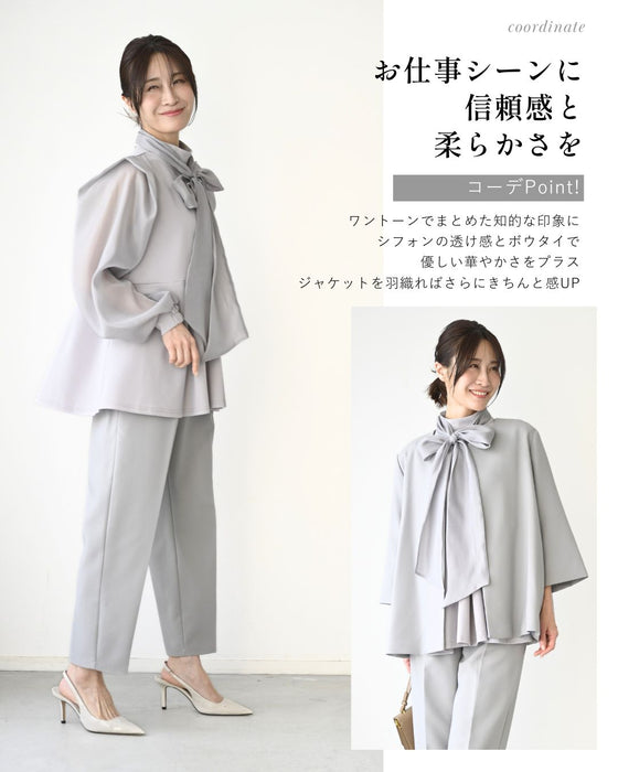 シフォンボウタイ 目を惹く 式典ブラウス