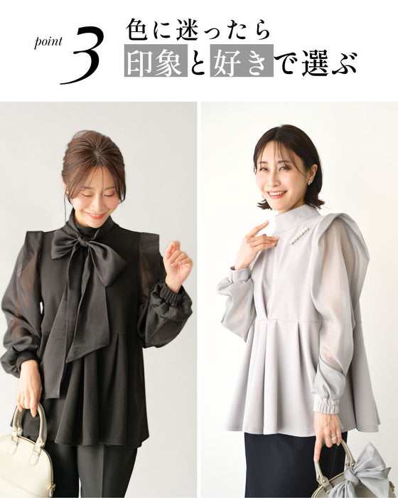 シフォンボウタイ 目を惹く 式典ブラウス