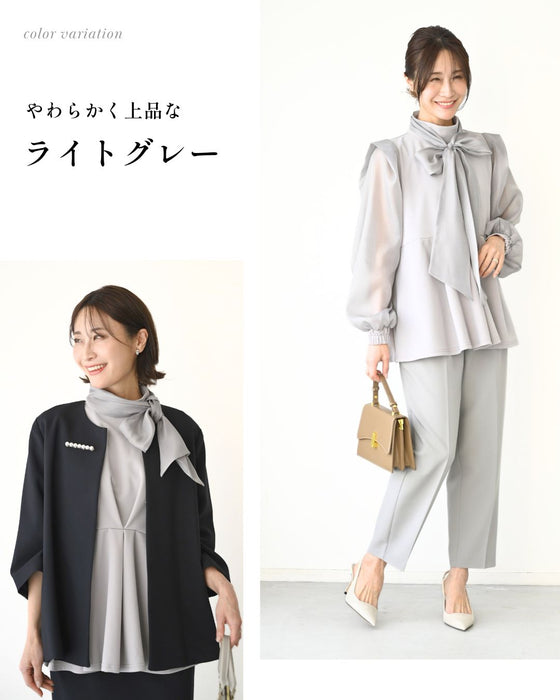 シフォンボウタイ 目を惹く 式典ブラウス