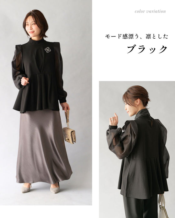 シフォンボウタイ 目を惹く 式典ブラウス