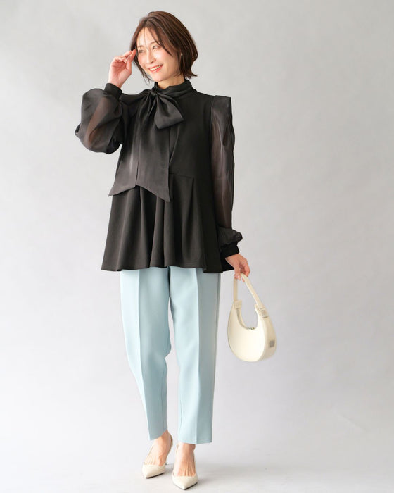 シフォンボウタイ 目を惹く 式典ブラウス