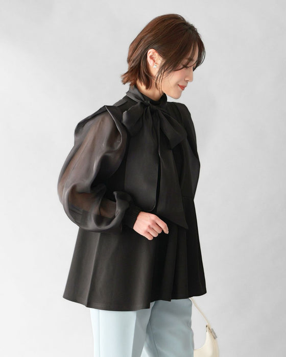 シフォンボウタイ 目を惹く 式典ブラウス