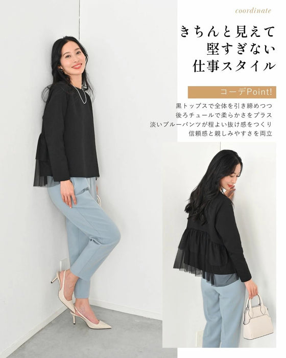 前はシンプル 後ろで 華やぐ 映えトップス