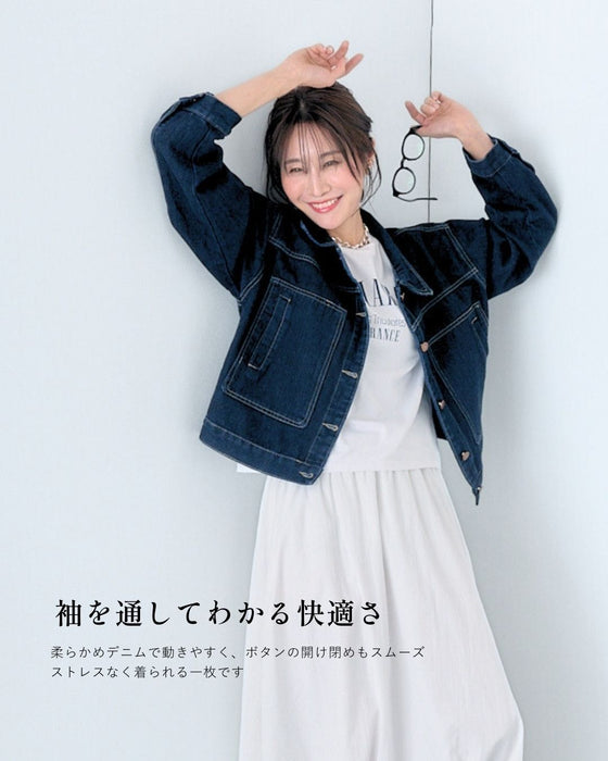 きれいめ対応 女っぽ デニム 羽織り名品