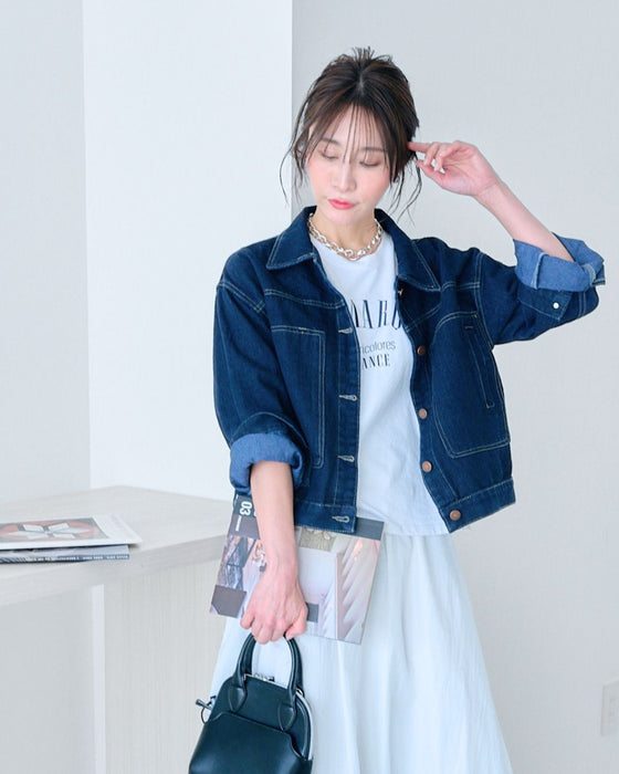 きれいめ対応 女っぽ デニム 羽織り名品