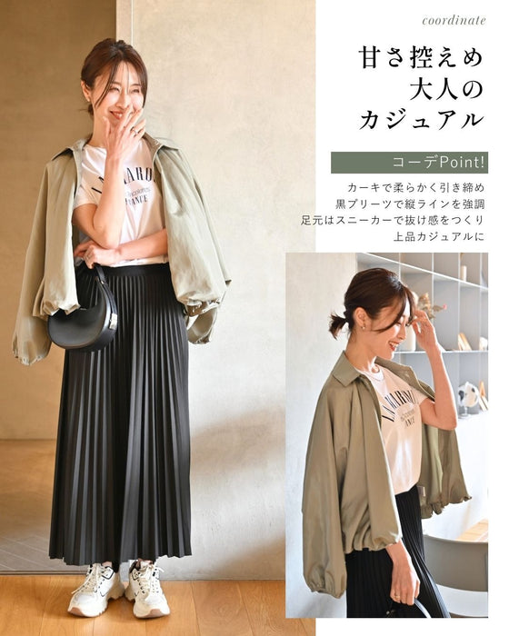 綺麗め好きへ 艶で格上げ バルーンブルゾン