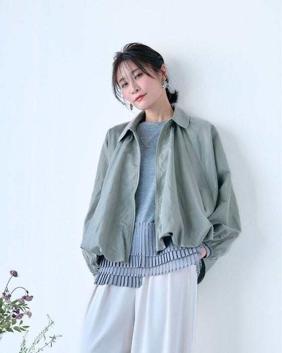 綺麗め好きへ 艶で格上げ バルーンブルゾン