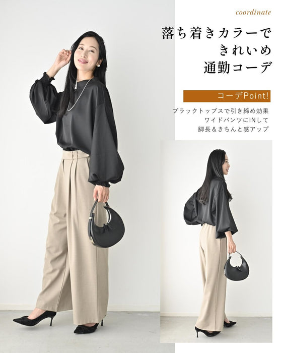 休日やお仕事に！2way袖 華やか服