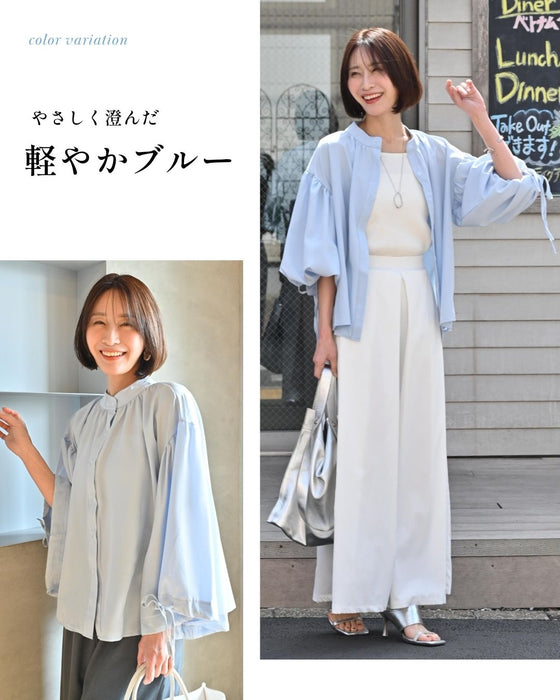 何気ない日も 華やぐ 一枚 ぽわん袖ブラウス
