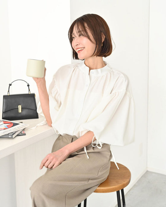 何気ない日も 華やぐ 一枚 ぽわん袖ブラウス
