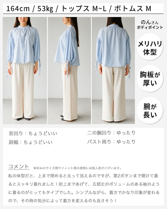 何気ない日も 華やぐ 一枚 ぽわん袖ブラウス