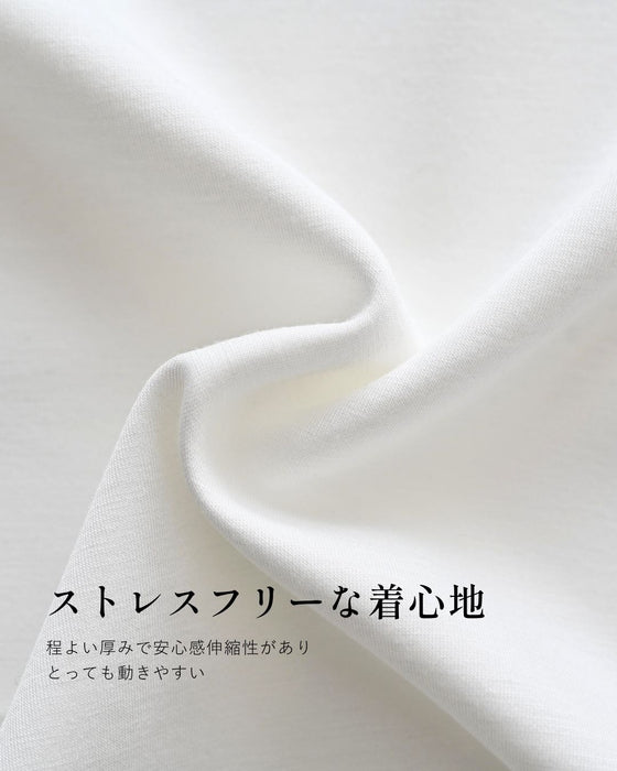 首元パールで お顔 映え服 立体袖Tシャツ