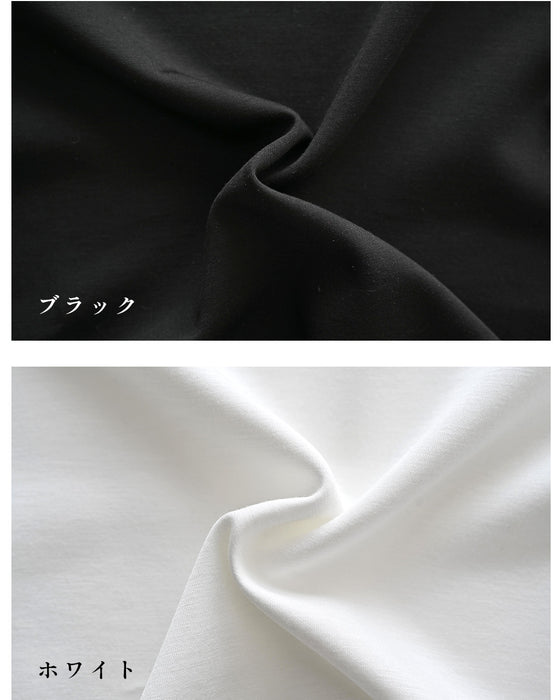 首元パールで お顔 映え服 立体袖Tシャツ