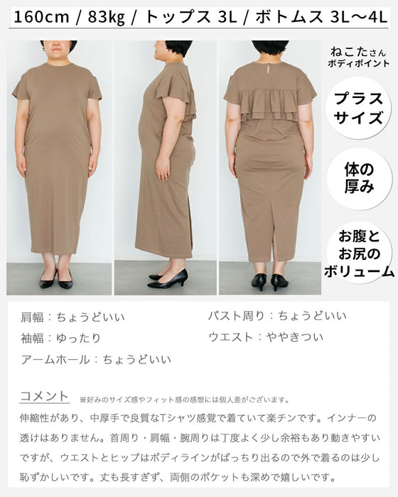 目を引く後ろ姿 きちんとも休日もバックフリルワンピ