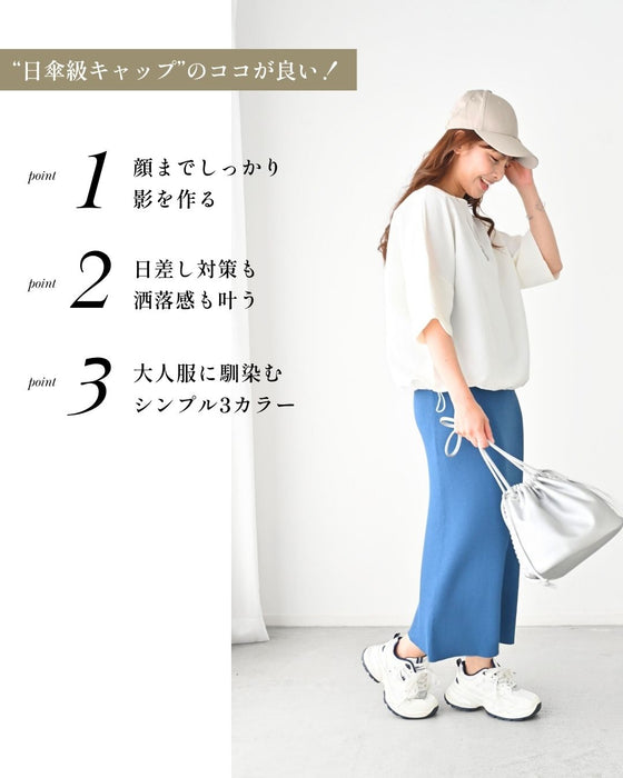 深めでキレイ かぶる日傘