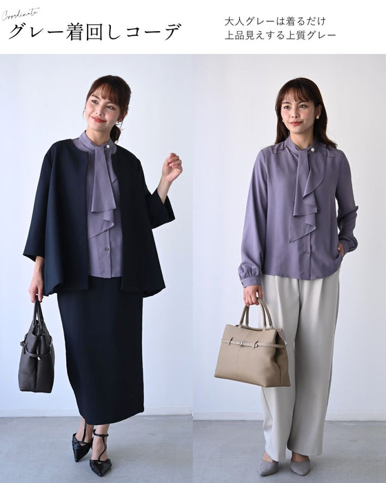アクセ要らず！上品で華やかボウタイブラウス