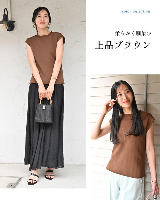 夏のコーデにちょうどいい リネン風大人トップス