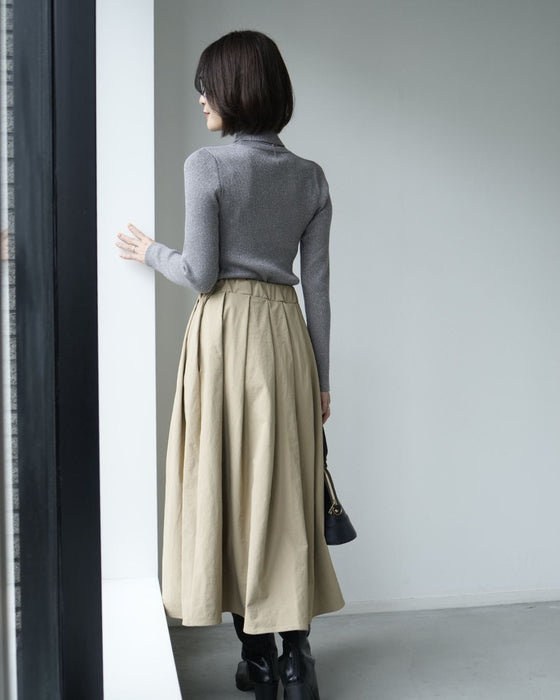 14個の立体タック 軽暖スカート