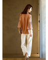 A casual yet gorgeous autumn look! A lustrous blouse set outfit
