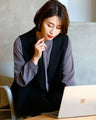 Layer it up for a stylish look! Gilet suit work outfit