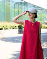 期間限定！コラボ４Set 500円OFF! MiE × Ehre style  Mieさんが選ぶ夏映えする、大人の赤。キャップ×リネンワンピセット