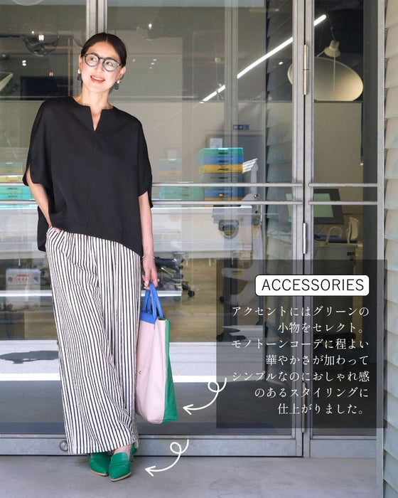 期間限定！コラボ４Set 500円OFF!  MiE × Ehre style ラクしてお洒落な大人モード ドルマン×ストライプセット
