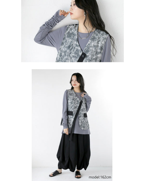 Versatile and versatile! Cuffed sleeve top