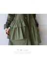 【セール商品返品交換不可】異素材フリルで大人のお洒落を楽しむ。『カーキ』