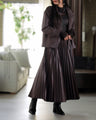 Easy to care for! Leather look pleated skirt